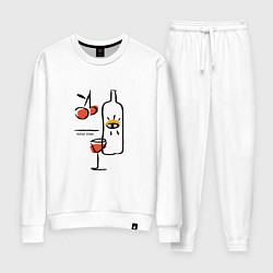 Женский костюм Абстракция бутылка и бокал вина