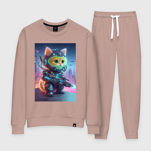 Женский костюм Cool kitten - special cyberforces / Пыльно-розовый – фото 1