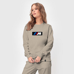 Костюм хлопковый женский BMW logo sport steel, цвет: миндальный — фото 2