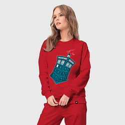 Костюм хлопковый женский Adventure tardis, цвет: красный — фото 2