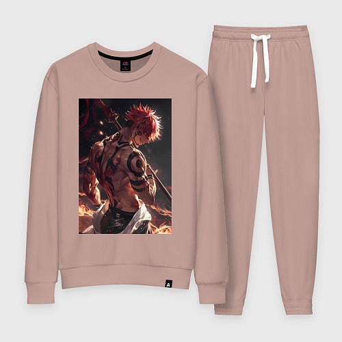 Женский костюм Магическая битва Сукуна Рёмэн демон / Пыльно-розовый – фото 1