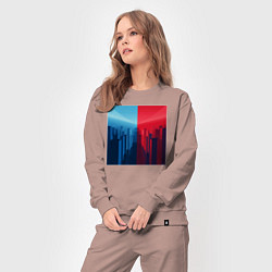 Костюм хлопковый женский Архитектурный минимализм, цвет: пыльно-розовый — фото 2