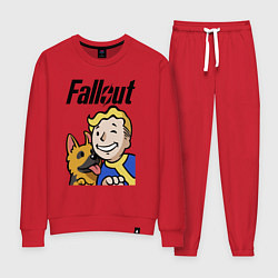 Костюм хлопковый женский Vault boy and shepherd, цвет: красный