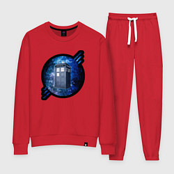 Костюм хлопковый женский Tardis in space, цвет: красный