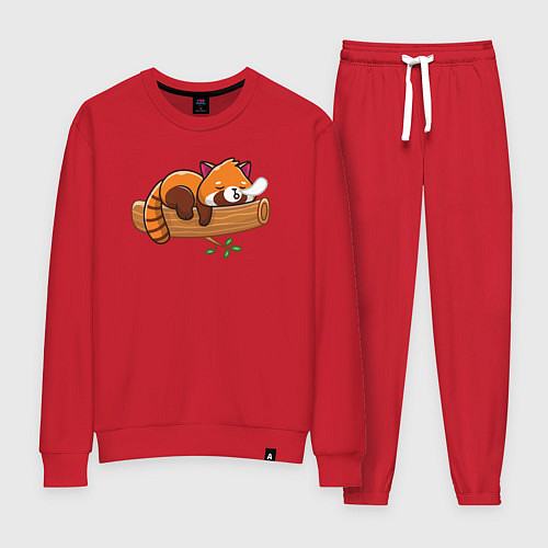 Женский костюм Красная панда спит на дереве / Красный – фото 1