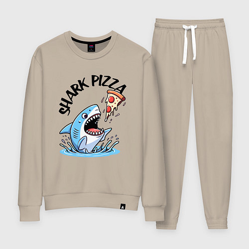 Женский костюм Shark pizza - ai art fantasy / Миндальный – фото 1