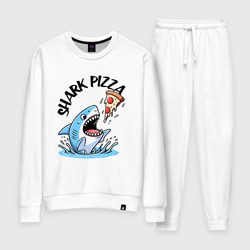 Женский костюм Shark pizza - ai art fantasy / Белый – фото 1