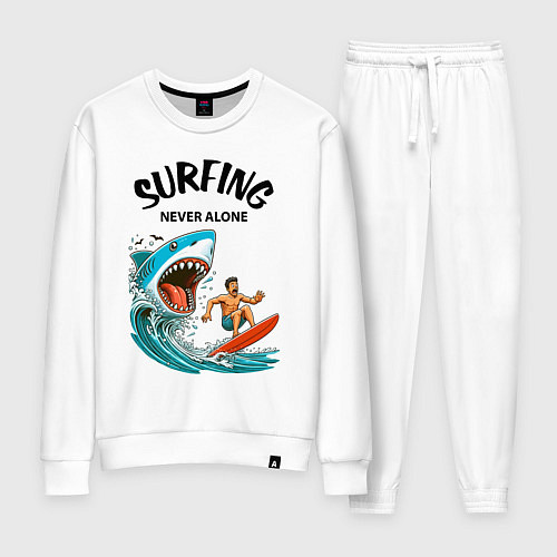 Женский костюм Shark and surfer - never alone / Белый – фото 1