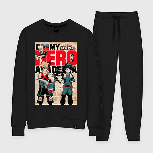 Женский костюм Моя геройская академия Кацуки Бакуго коллаж Идзуку / Черный – фото 1