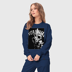 Костюм хлопковый женский Моя геройская академия комментатор, цвет: тёмно-синий — фото 2