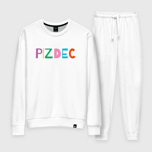 Женский костюм Пиздец на латинице - pizdec / Белый – фото 1