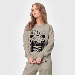 Костюм хлопковый женский Nirvana grunge rock, цвет: миндальный — фото 2
