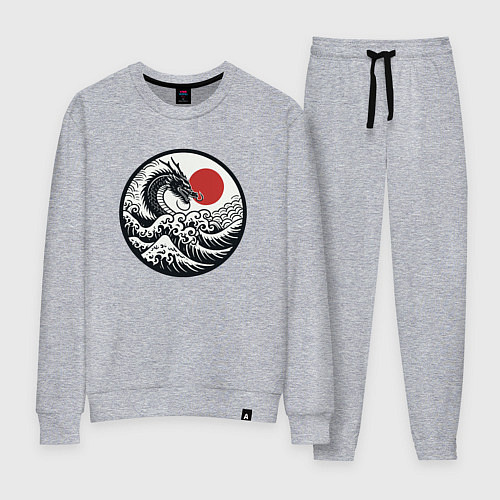 Женский костюм Дракон в японском ретро стиле / Меланж – фото 1