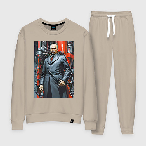 Женский костюм Ленин в кожанке - киберпанк / Миндальный – фото 1