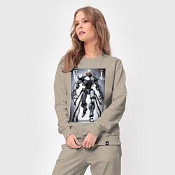 Костюм хлопковый женский Cyber Lenin - armor on suction cups, цвет: миндальный — фото 2