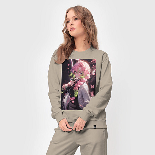 Женский костюм Клинок, рассекающий демонов Мицури Канродзи столп / Миндальный – фото 3