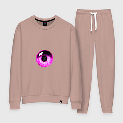 Костюм хлопковый женский Фиолетовый глаз, цвет: пыльно-розовый