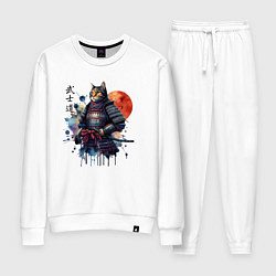 Костюм хлопковый женский Cat samurai - bushido ai art, цвет: белый