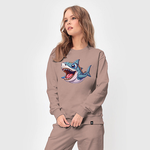 Женский костюм Позитивная акула / Пыльно-розовый – фото 3
