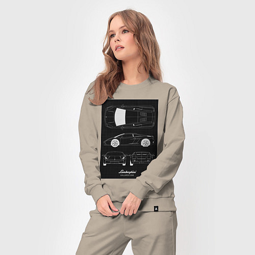 Женский костюм Lamborghini гоночный / Миндальный – фото 3