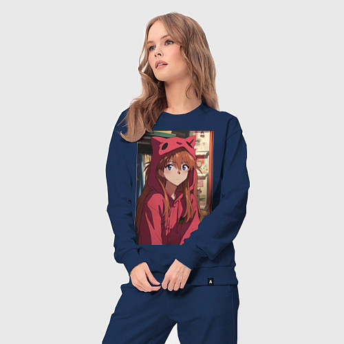 Женский костюм Евангелион Аска Лэнгли Сорью кошка / Тёмно-синий – фото 3