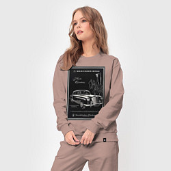 Костюм хлопковый женский Mercedes-benz ретро, цвет: пыльно-розовый — фото 2