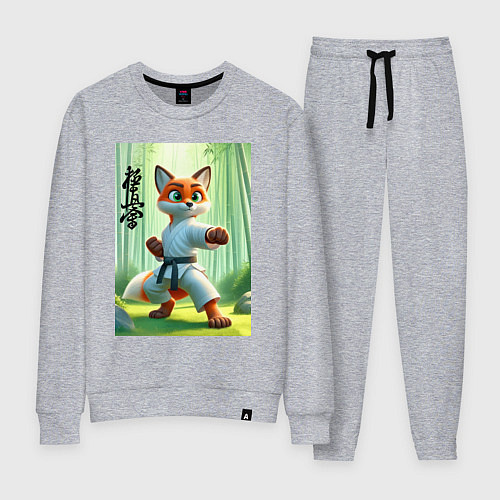 Женский костюм Kyokushin karate - fox / Меланж – фото 1