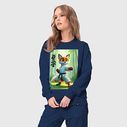 Костюм хлопковый женский Kyokushin karate - fox, цвет: тёмно-синий — фото 2