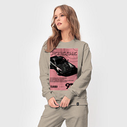 Костюм хлопковый женский Porsche 911 авто, цвет: миндальный — фото 2