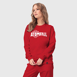 Костюм хлопковый женский Atomfall logo, цвет: красный — фото 2