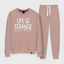 Костюм хлопковый женский Life is strange double exposure logo, цвет: пыльно-розовый
