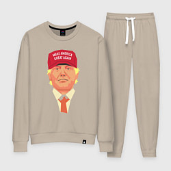 Костюм хлопковый женский Trump - America, цвет: миндальный