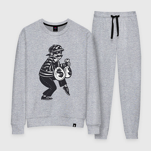 Женский костюм Вор с мешками денег / Меланж – фото 1