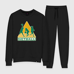 Костюм хлопковый женский Netball, цвет: черный