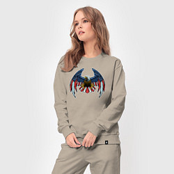Костюм хлопковый женский Eagle of USA, цвет: миндальный — фото 2