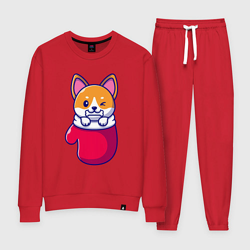 Женский костюм Собачка в варежке / Красный – фото 1