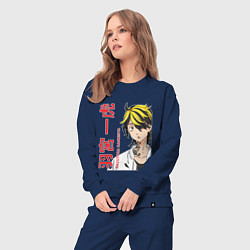 Костюм хлопковый женский Токийские мстители Казутора Ханемия Hanemiya Kazut, цвет: тёмно-синий — фото 2