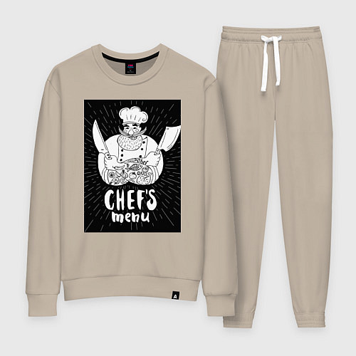 Женский костюм Шеф повар кулинар / Миндальный – фото 1