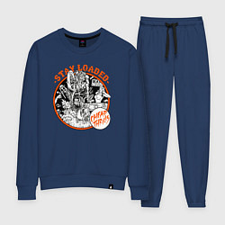 Костюм хлопковый женский Все в восторге не меняйся, цвет: тёмно-синий