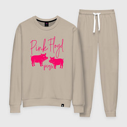 Костюм хлопковый женский Pink Floyd pigs, цвет: миндальный