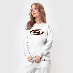 Костюм хлопковый женский Logo Ateez, цвет: белый — фото 2