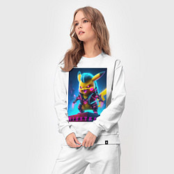 Костюм хлопковый женский Cyberpunk - terrible Pikachu with claws, цвет: белый — фото 2