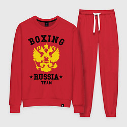 Костюм хлопковый женский Boxing Russia Team, цвет: красный