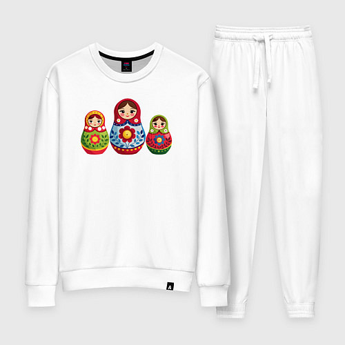 Женский костюм Три ярких матрёшки / Белый – фото 1