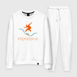 Женский костюм Силуэт и надпись impressive