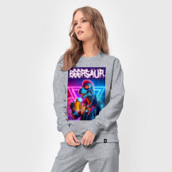 Костюм хлопковый женский Cyber beersaur - neon glow, цвет: меланж — фото 2