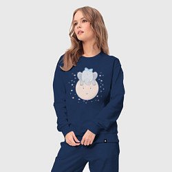 Костюм хлопковый женский Elephant on the moon, цвет: тёмно-синий — фото 2