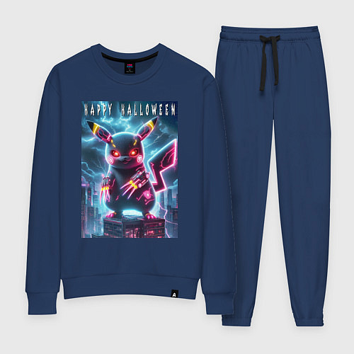 Женский костюм Pikachu with a cyber claws - halloween / Тёмно-синий – фото 1