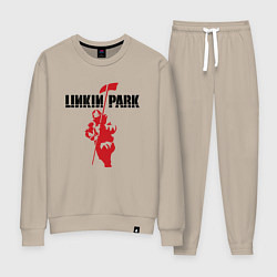 Костюм хлопковый женский Linkin park rock, цвет: миндальный