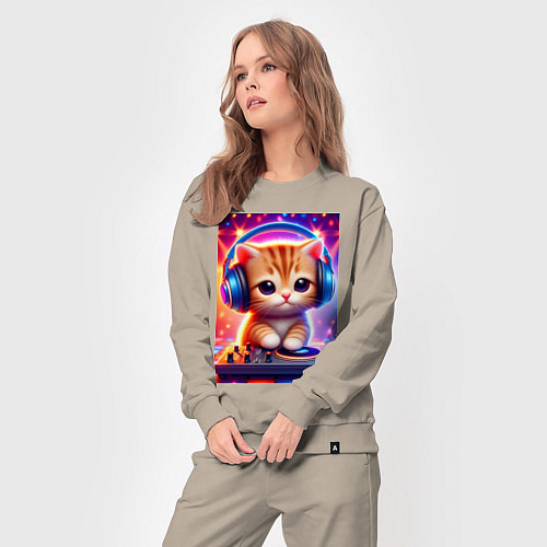 Женский костюм Cutie kitten DJ - neon glow / Миндальный – фото 3